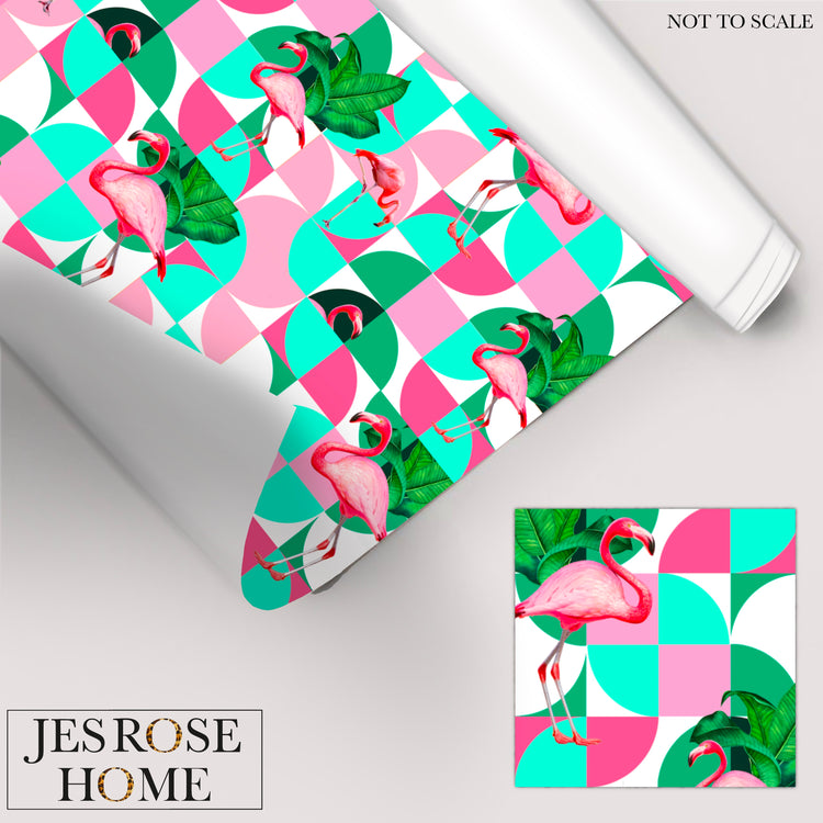 Flamingo & Leaves - Window Vinyl