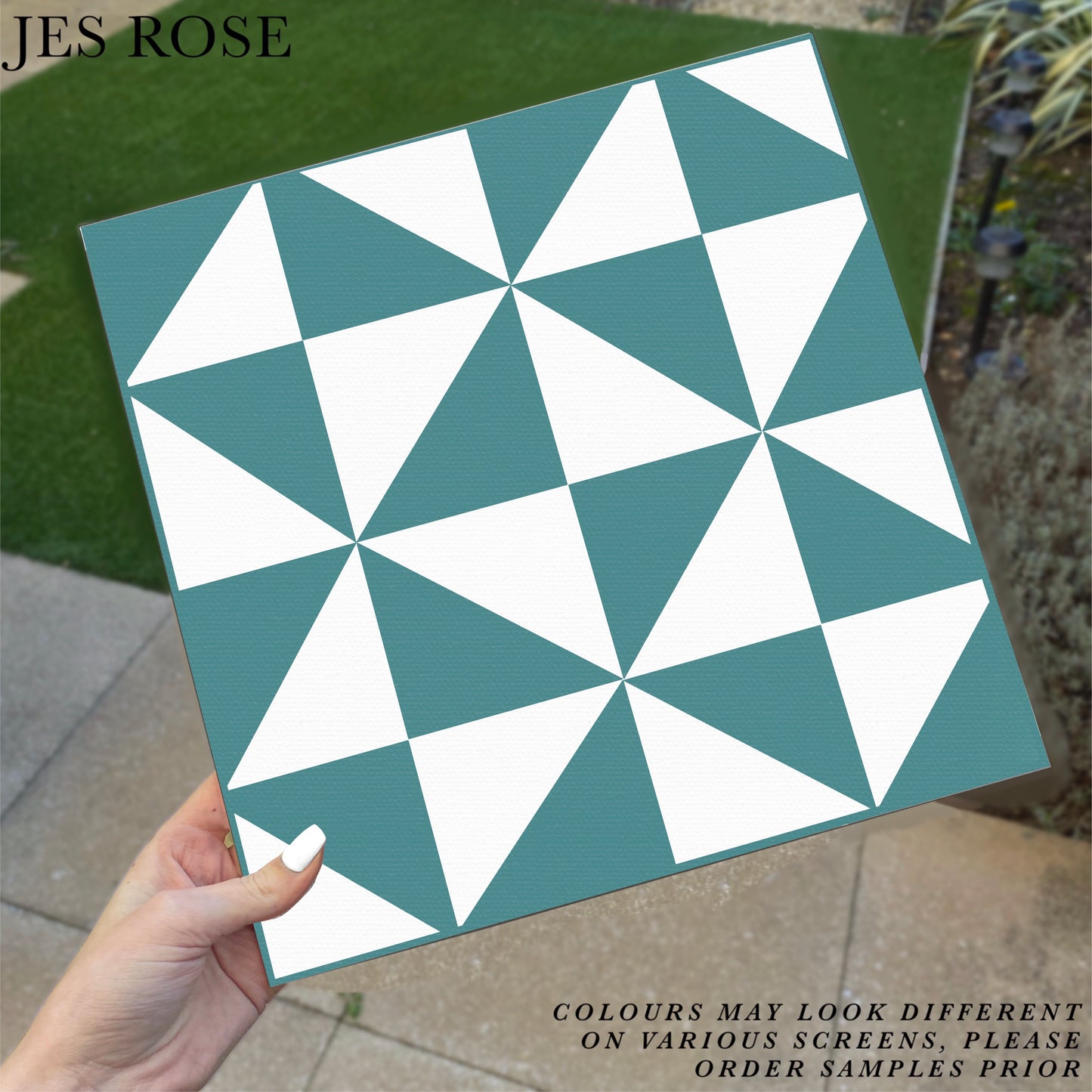 Art Deco Teal Premium Peel & Stick Tiles