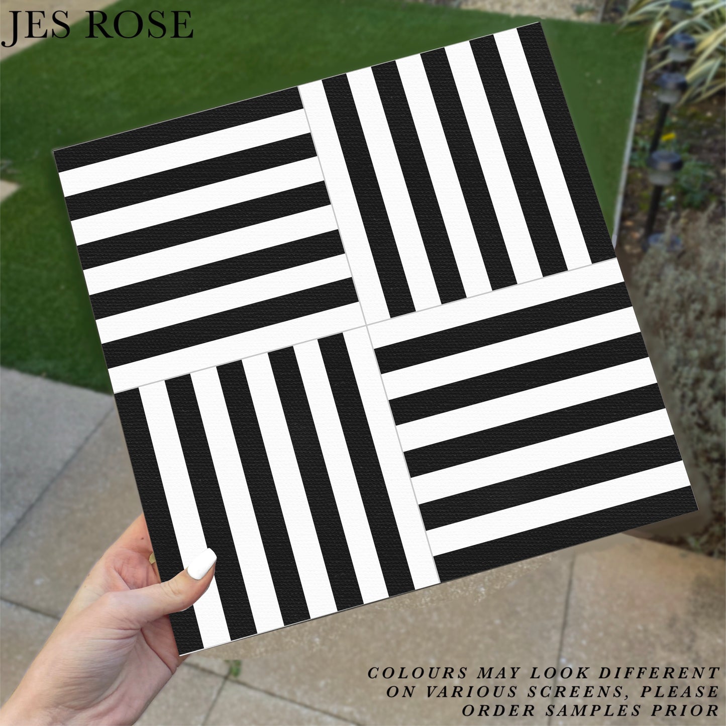 Classic Stripes Black Premium Peel & Stick Tiles