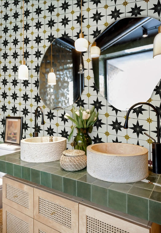 Astral Black & Gold Shower Panel