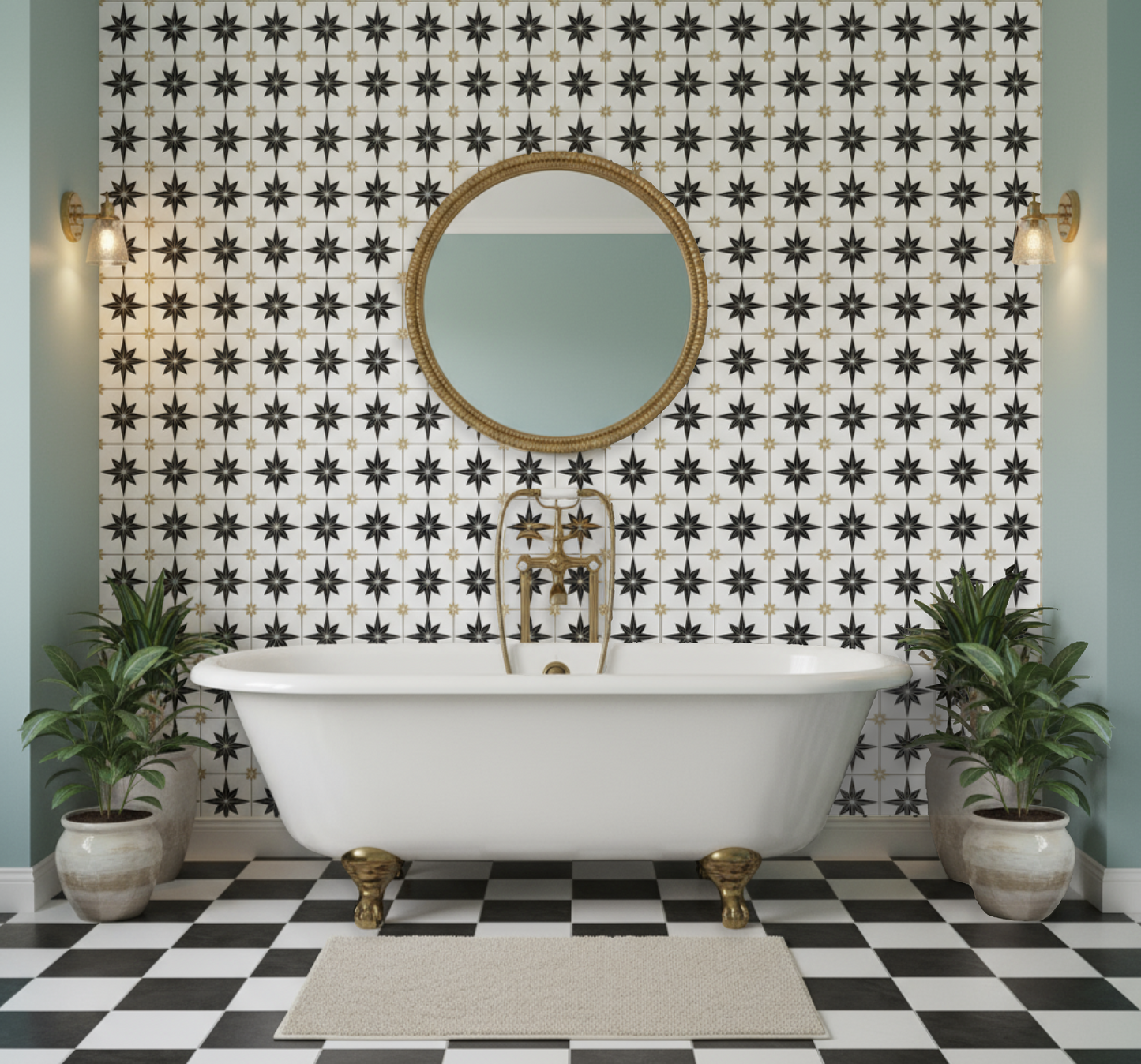 Astral Black & Gold Shower Panel