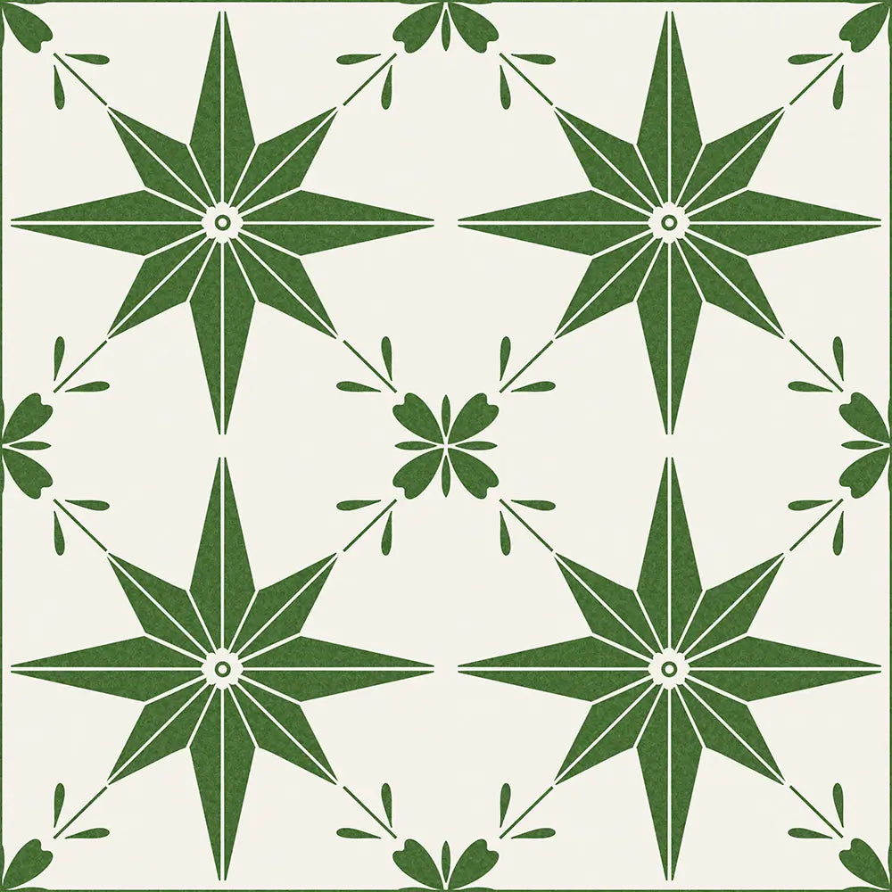 Astral Floral Green Shower Panel
