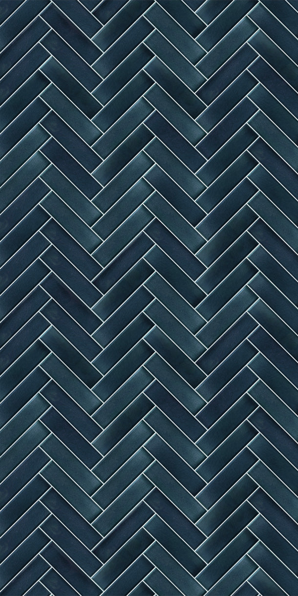 Herringbone Navy Blue Panel