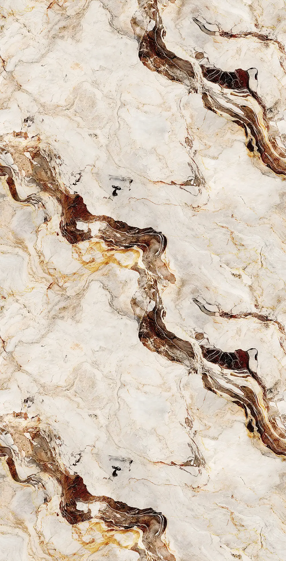Cream & Gold Vein Marble Shower Panel
