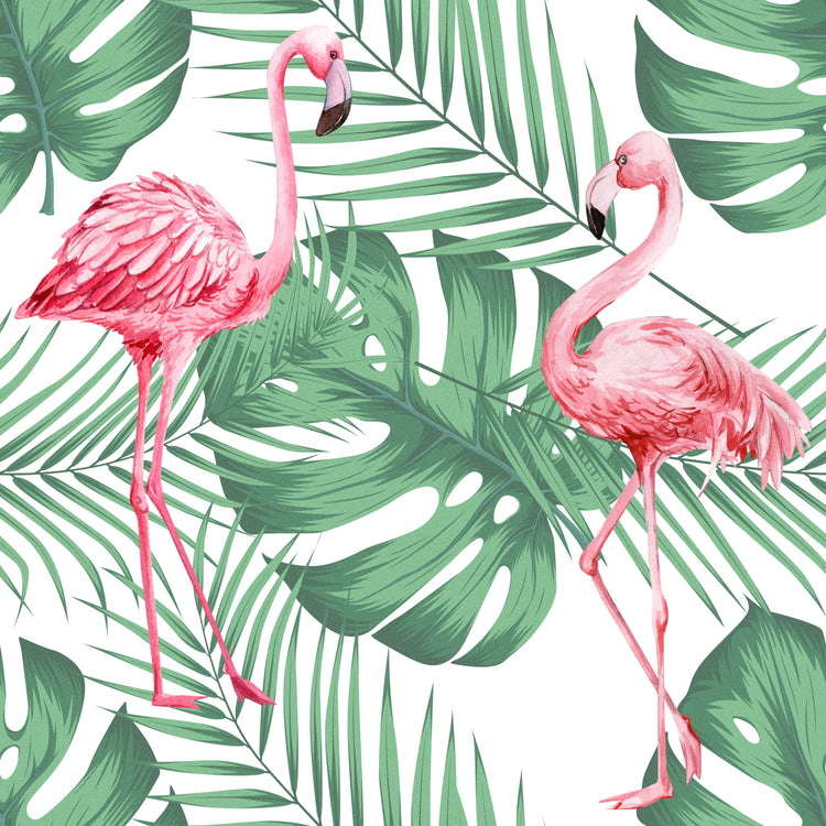 Flamingo & Leaves - Window Vinyl
