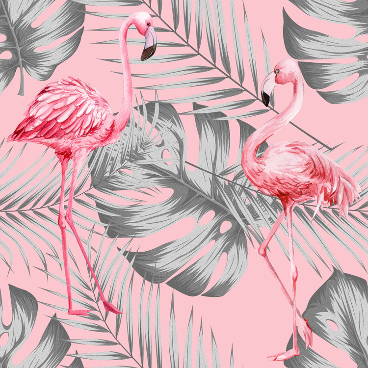 Flamingo & Leaves - Window Vinyl