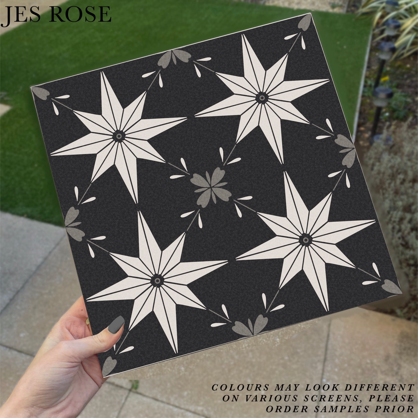 Astral Floral Dark Premium Peel & Stick Tiles