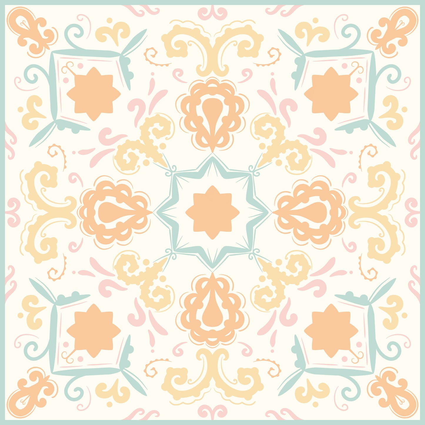 Paisley Pastel Premium Peel & Stick Tiles