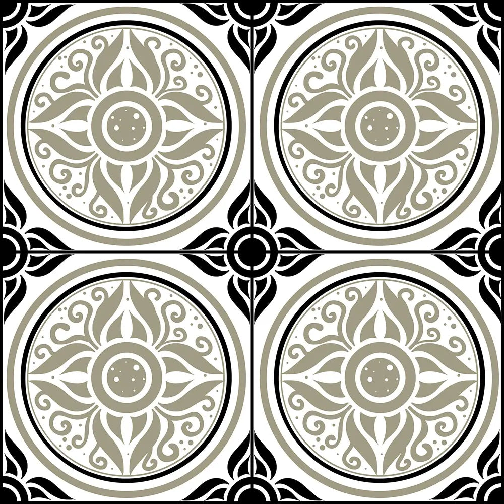 Lisbon Tiles Sage & Black Shower Panel