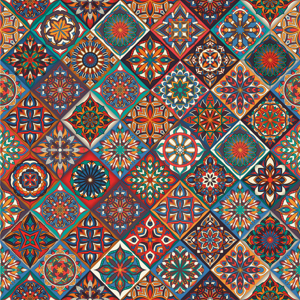 Ornate Floral Tiles - Standard Vinyl