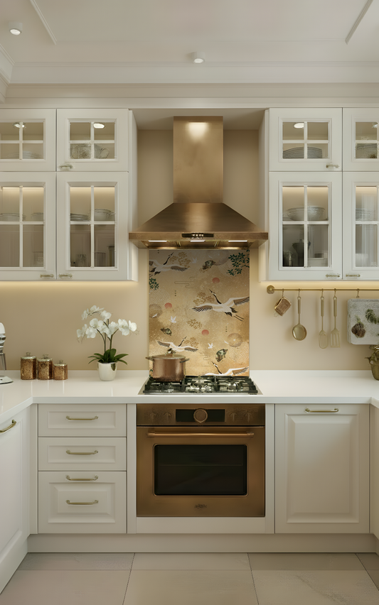 Oriental Cranes Shower Panel