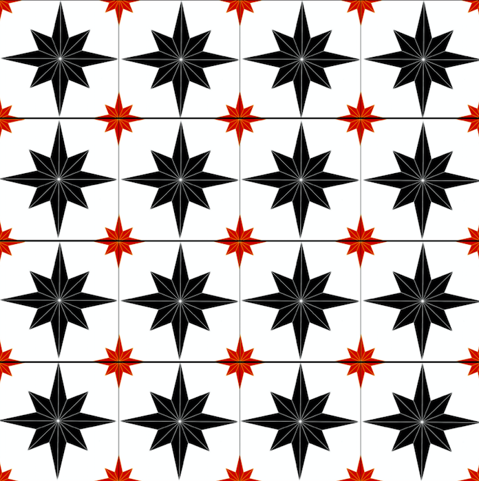 Astral Star Tiles / White Background - Floor & Wall Vinyl