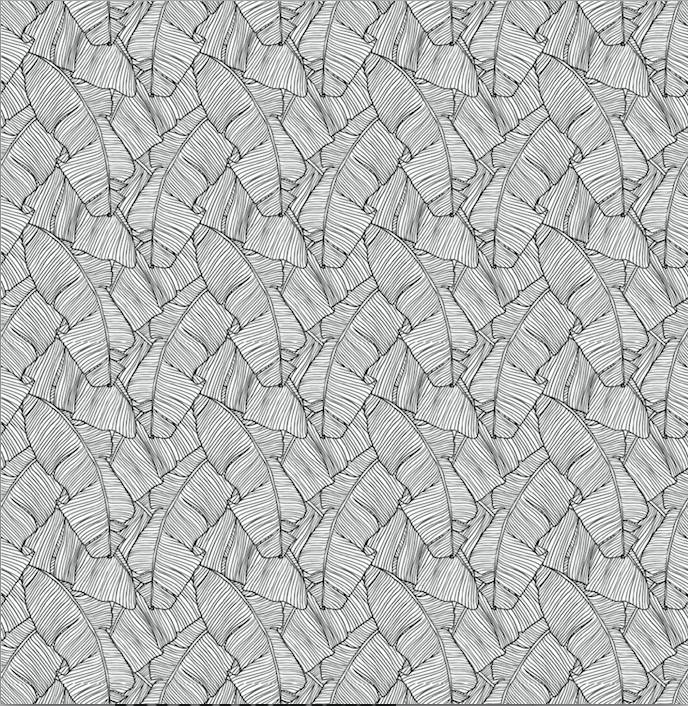 Palm Leaves Black & White - Window Vinyl
