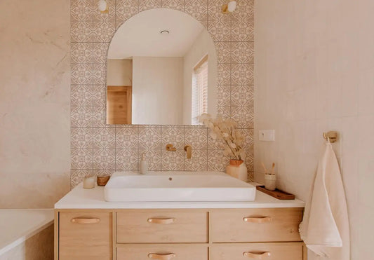 Victorian Tiles Beige Shower Panel