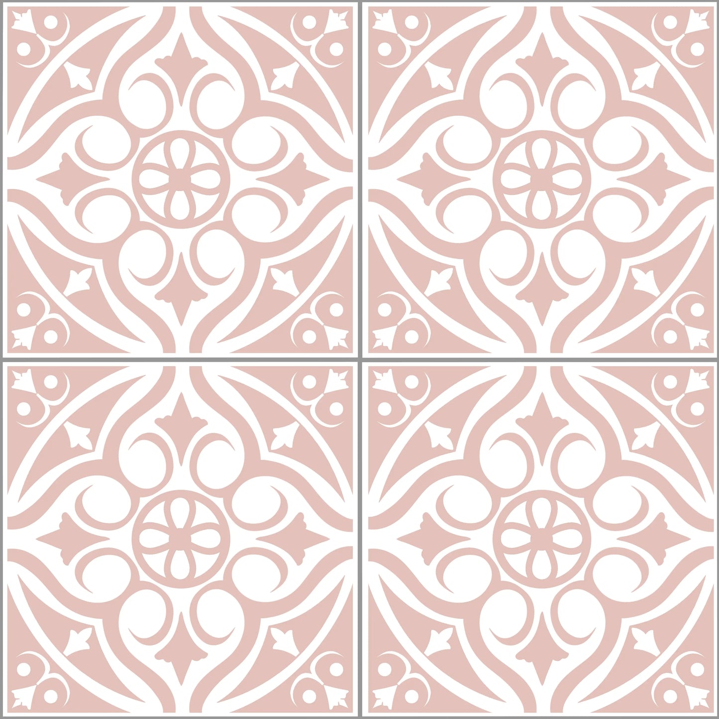 Victorian Tiles Pink Shower Panel