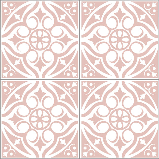 Victorian Tiles Pink Shower Panel