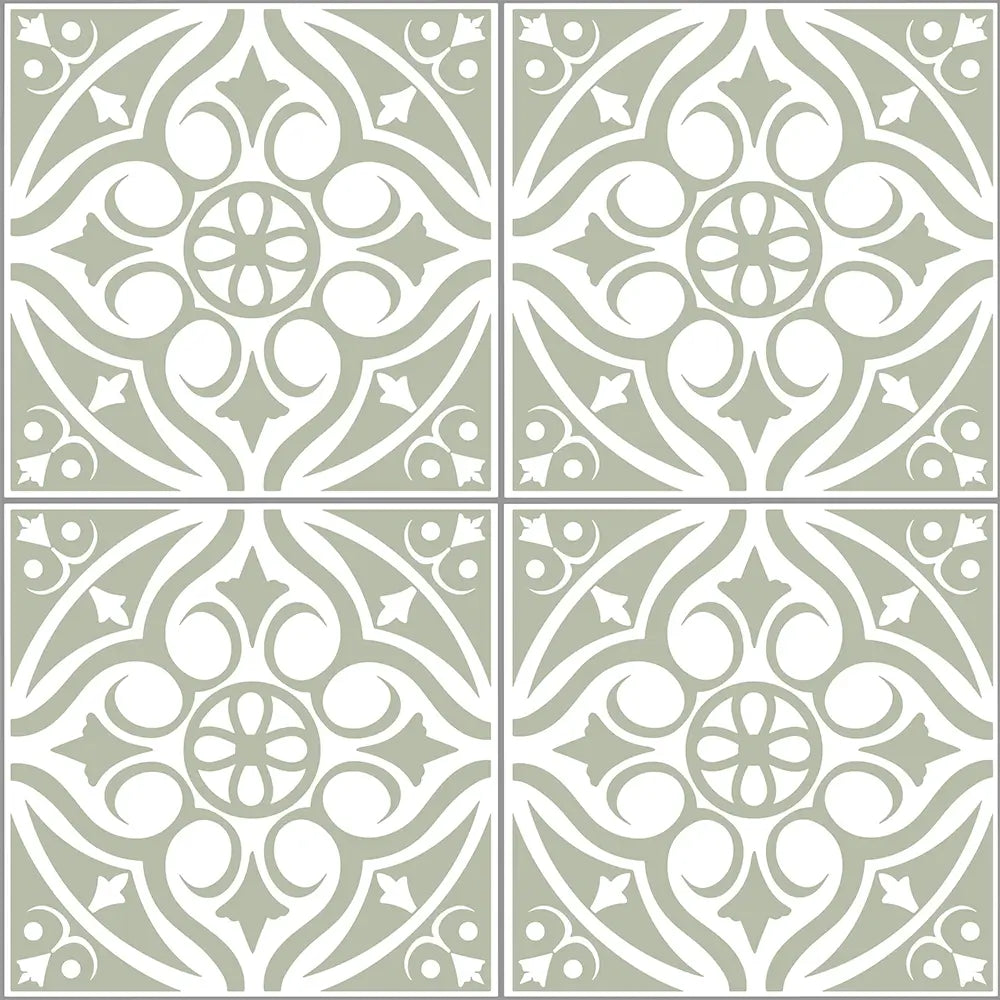 Victorian Tiles Sage Shower Panel