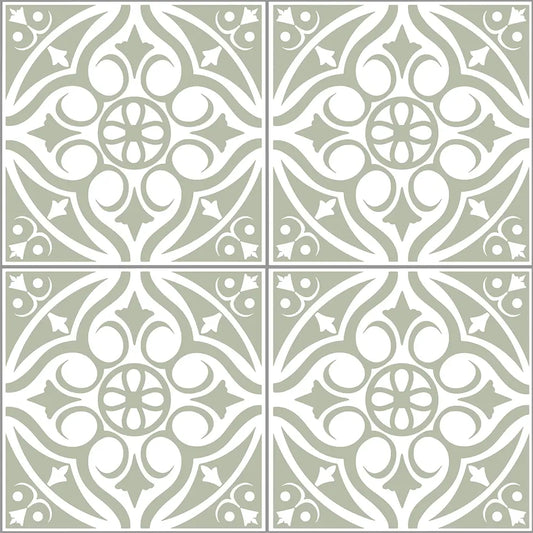 Victorian Tiles Sage Shower Panel