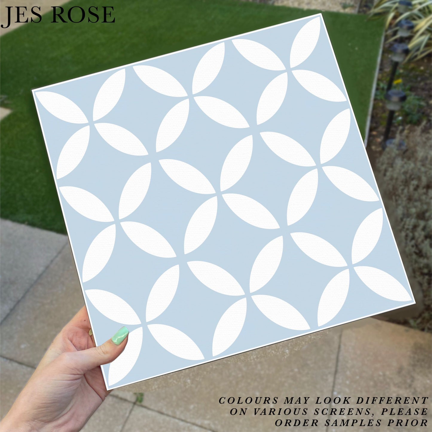 Diamond Petals Blue Premium Peel & Stick Tiles