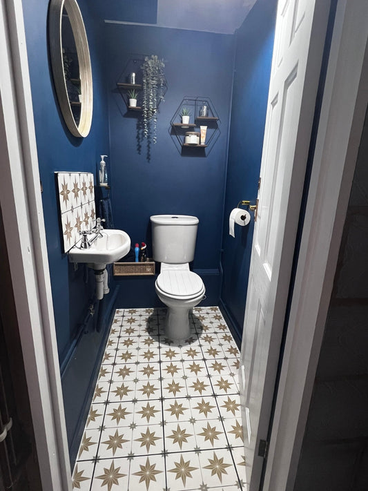 Astral Star Sage & Gold (Small) Premium Peel & Stick Tiles