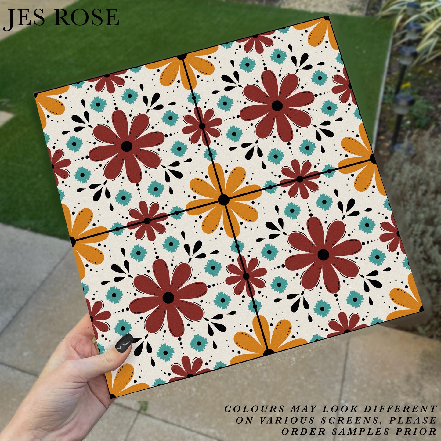 Floral Retro Premium Peel & Stick Tiles