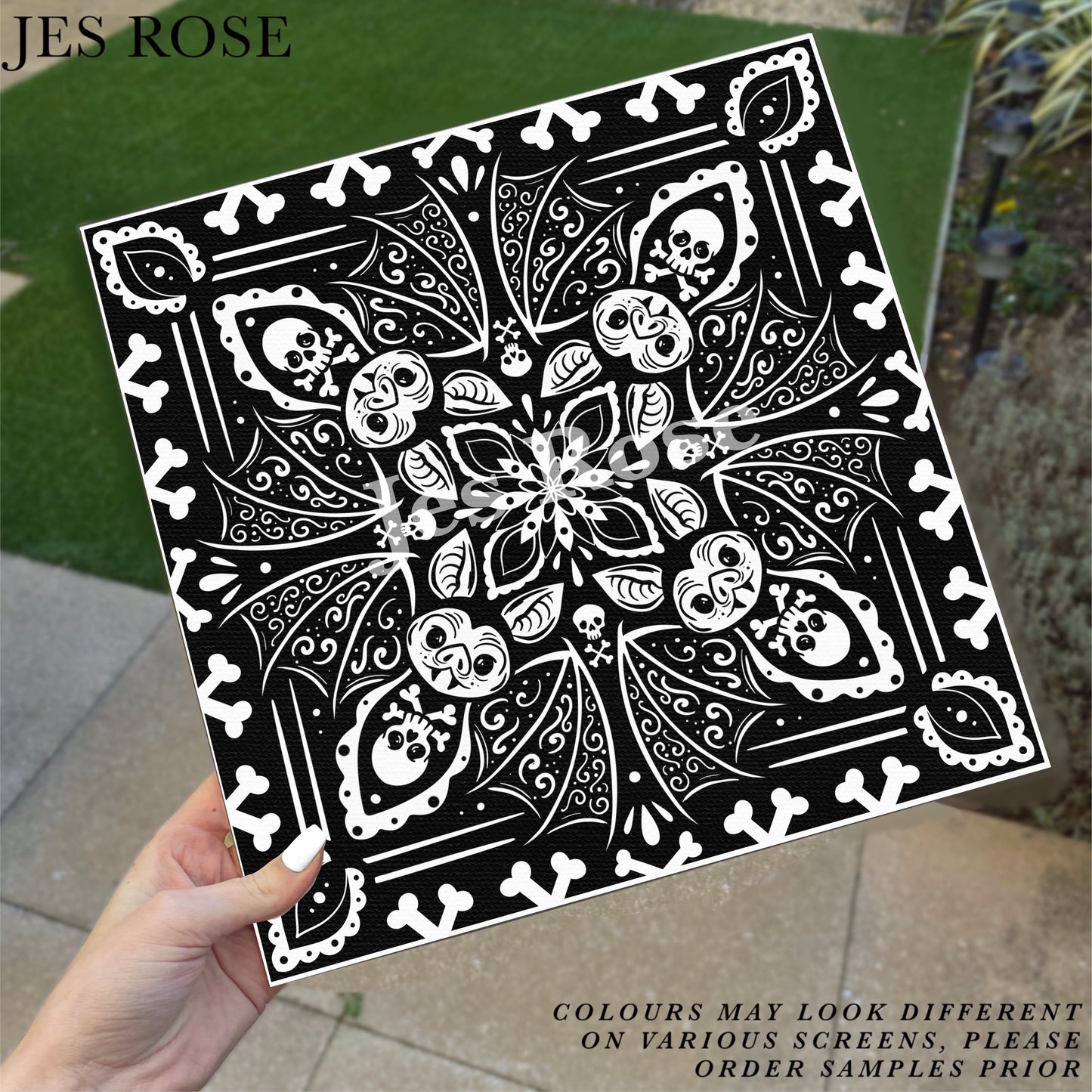 Bats & Bones Premium Peel & Stick Tiles