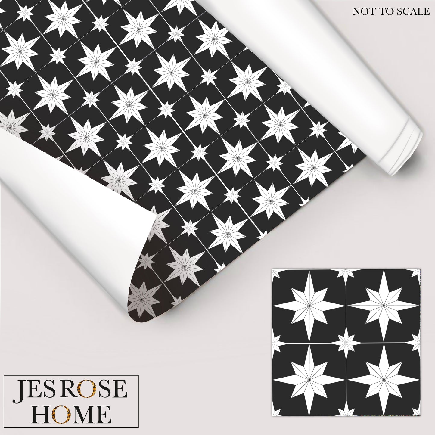 Astral Star Tiles / Colour Background - Floor & Wall Vinyl