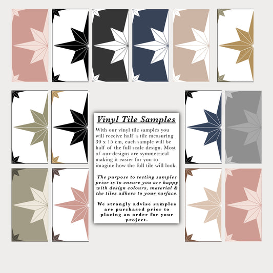 Astral Star Navy & Black (Large) Premium Peel & Stick Tiles