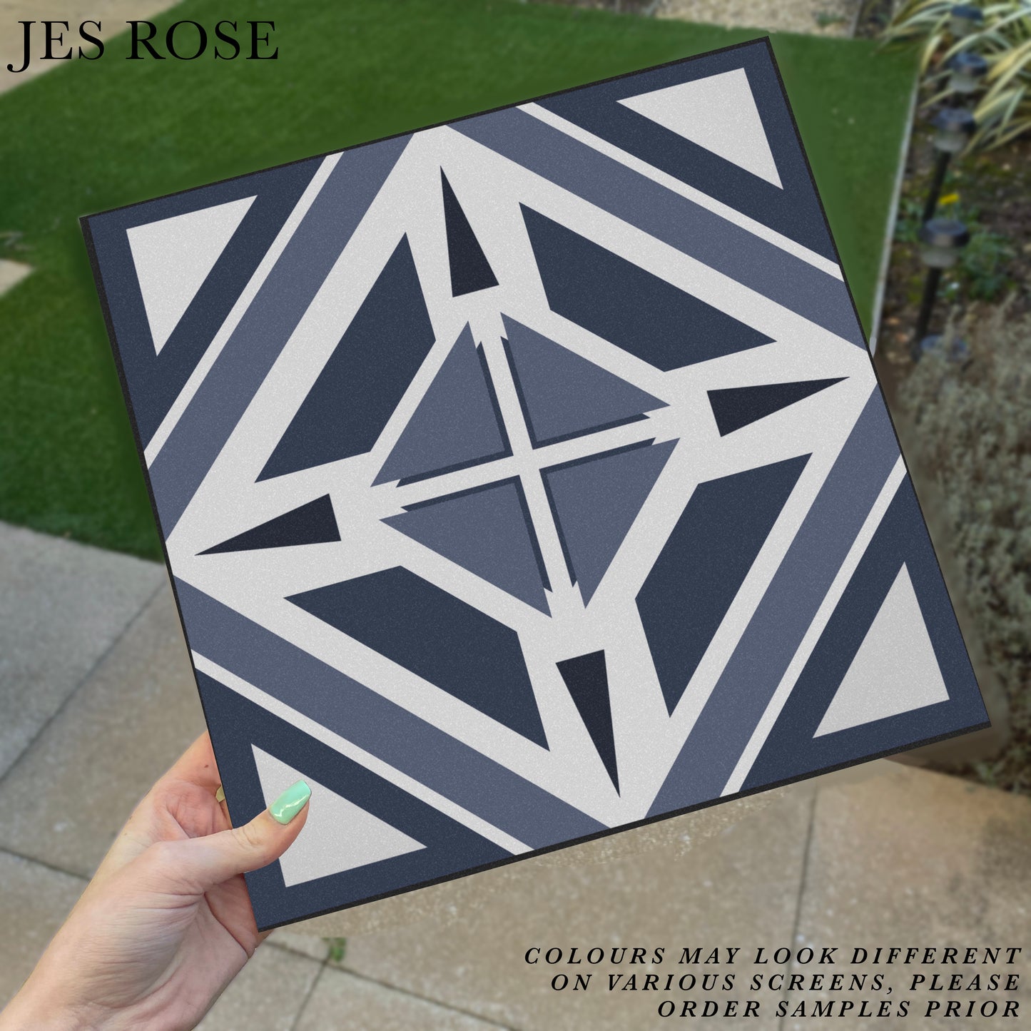 Aztec Navy Premium Peel & Stick Tiles