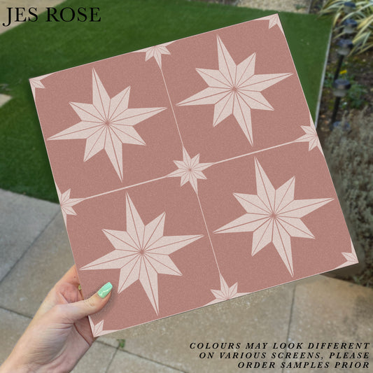 Astral Star Pink & Cream (Small) Premium Peel & Stick Tiles
