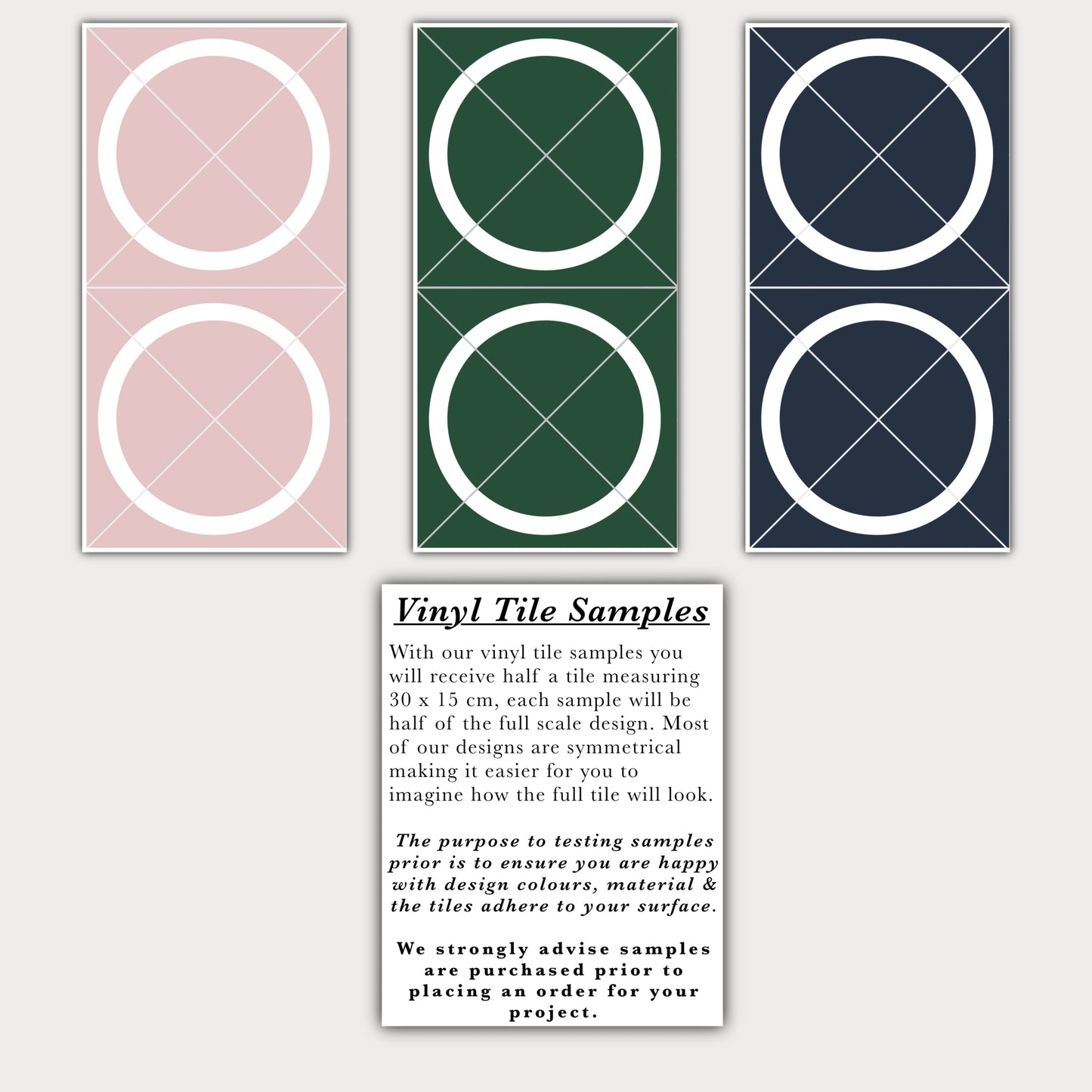 Geometric Circle Navy Premium Peel & Stick Tiles