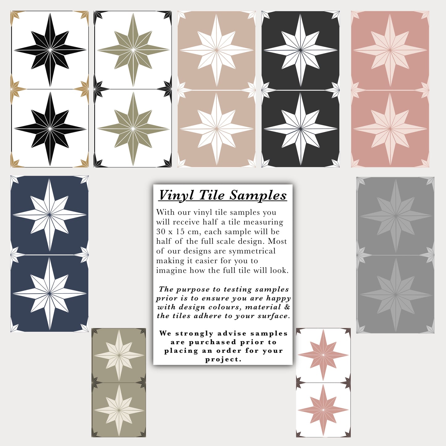 Astral Star Sage & Gold (Small) Premium Peel & Stick Tiles