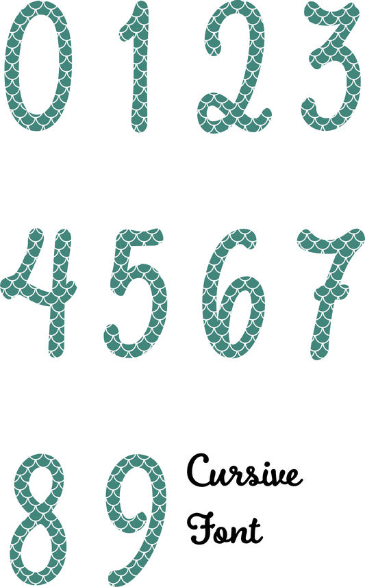 Fish Scale Tiles Green Number Decal