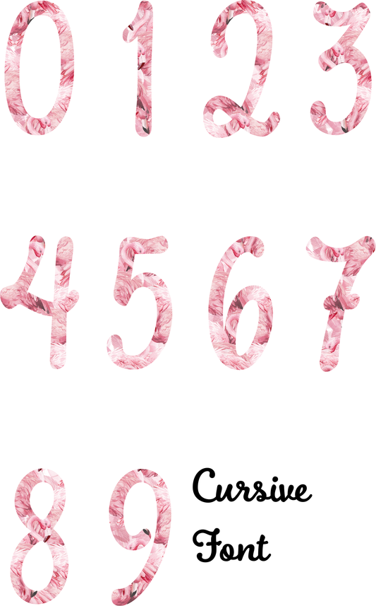 Layered Flamingo Number Decal