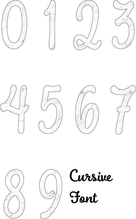 Muted Marble Number Decal