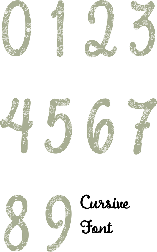 Petal Line Drawing Sage Number Decal