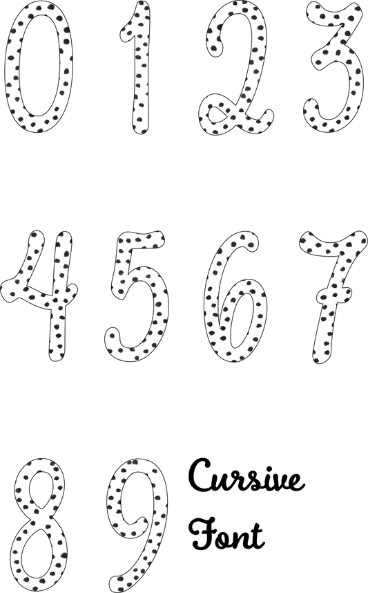 Polka Dot Number Decal