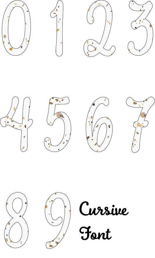 Terrazzo Gold Number Decal