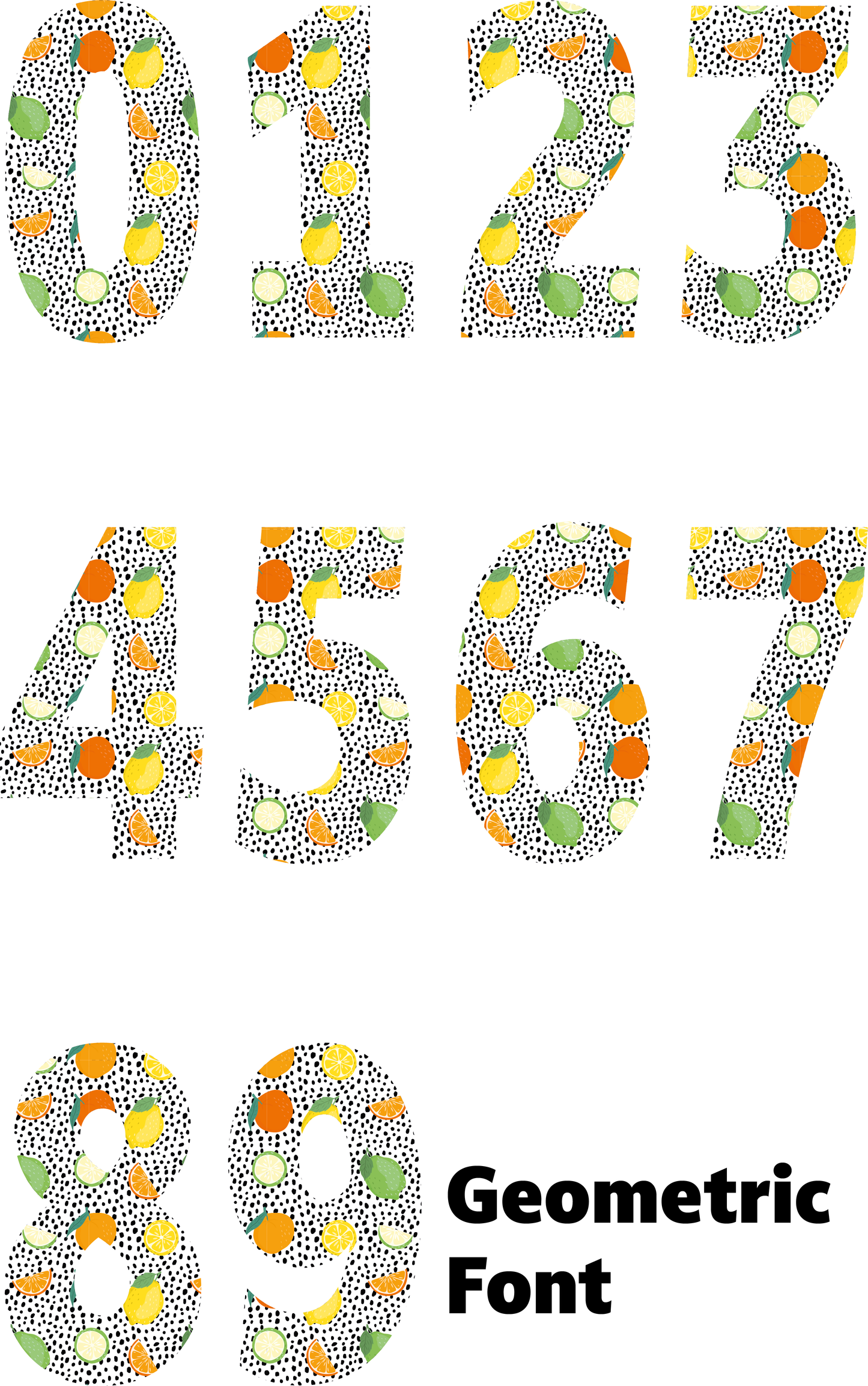 Citrus Slices & Dalmatian Number Decal