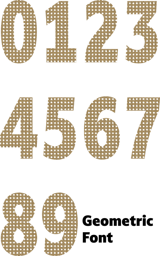 Rattan Light (White Background) Number Decal