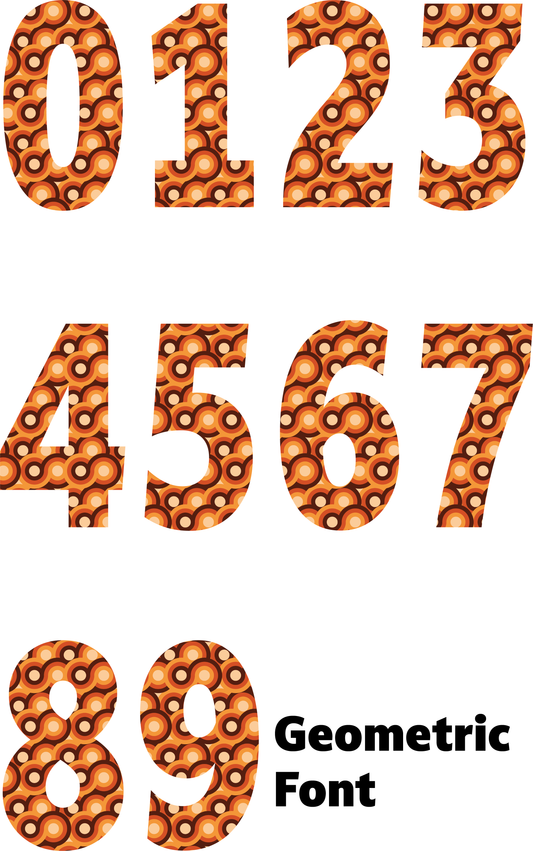 Retro Circles Number Decal