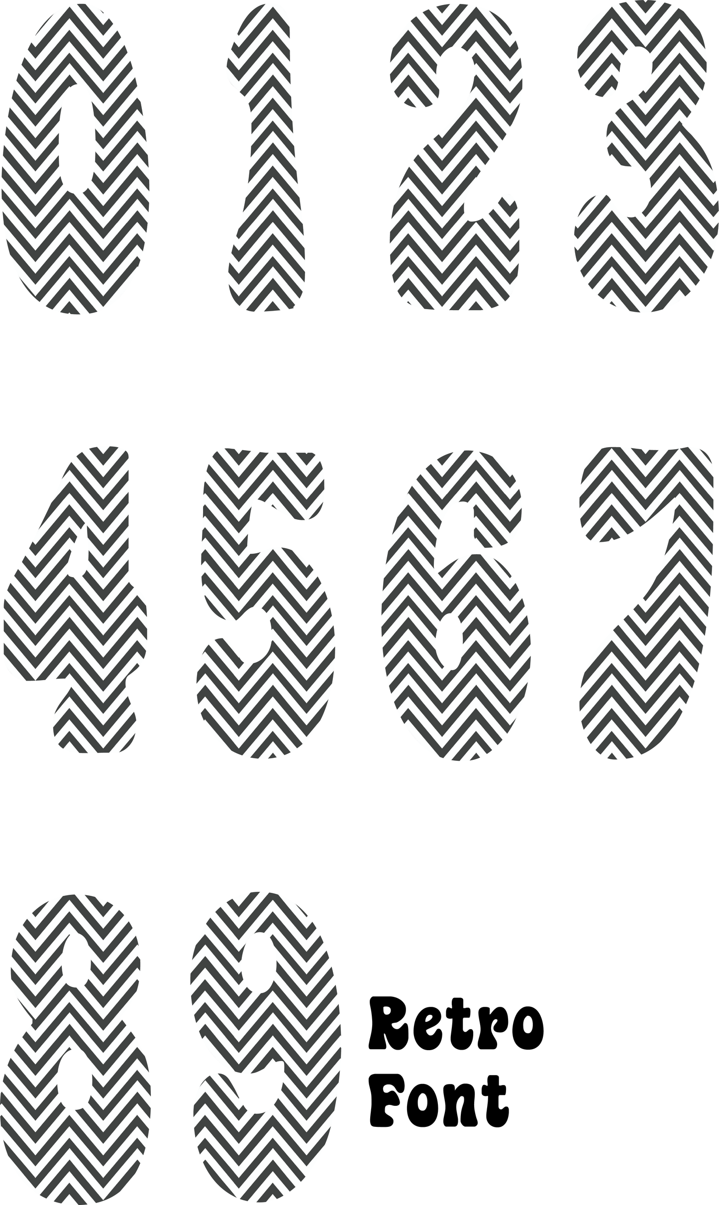 Chevron Classic Number Decal