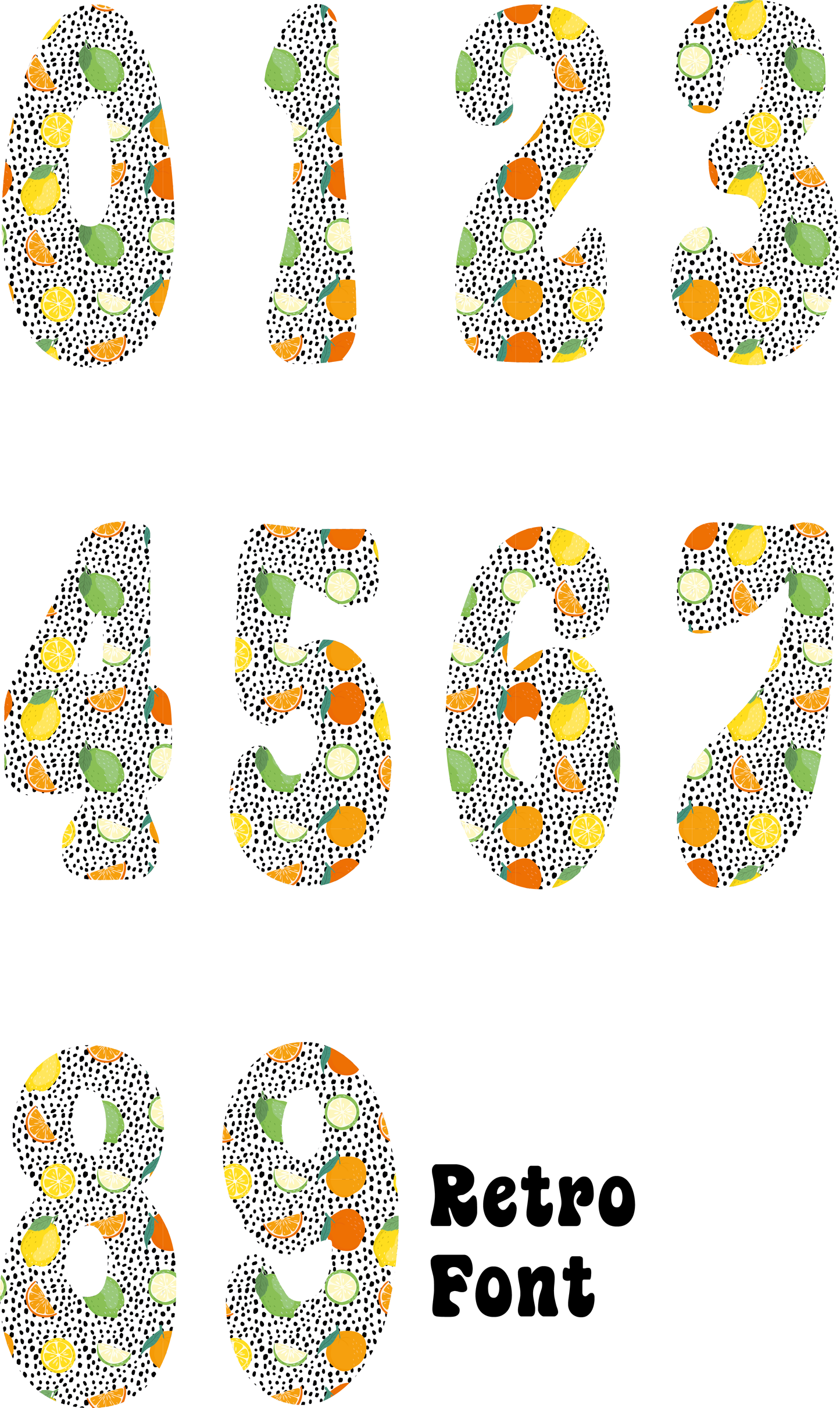 Citrus Slices & Dalmatian Number Decal