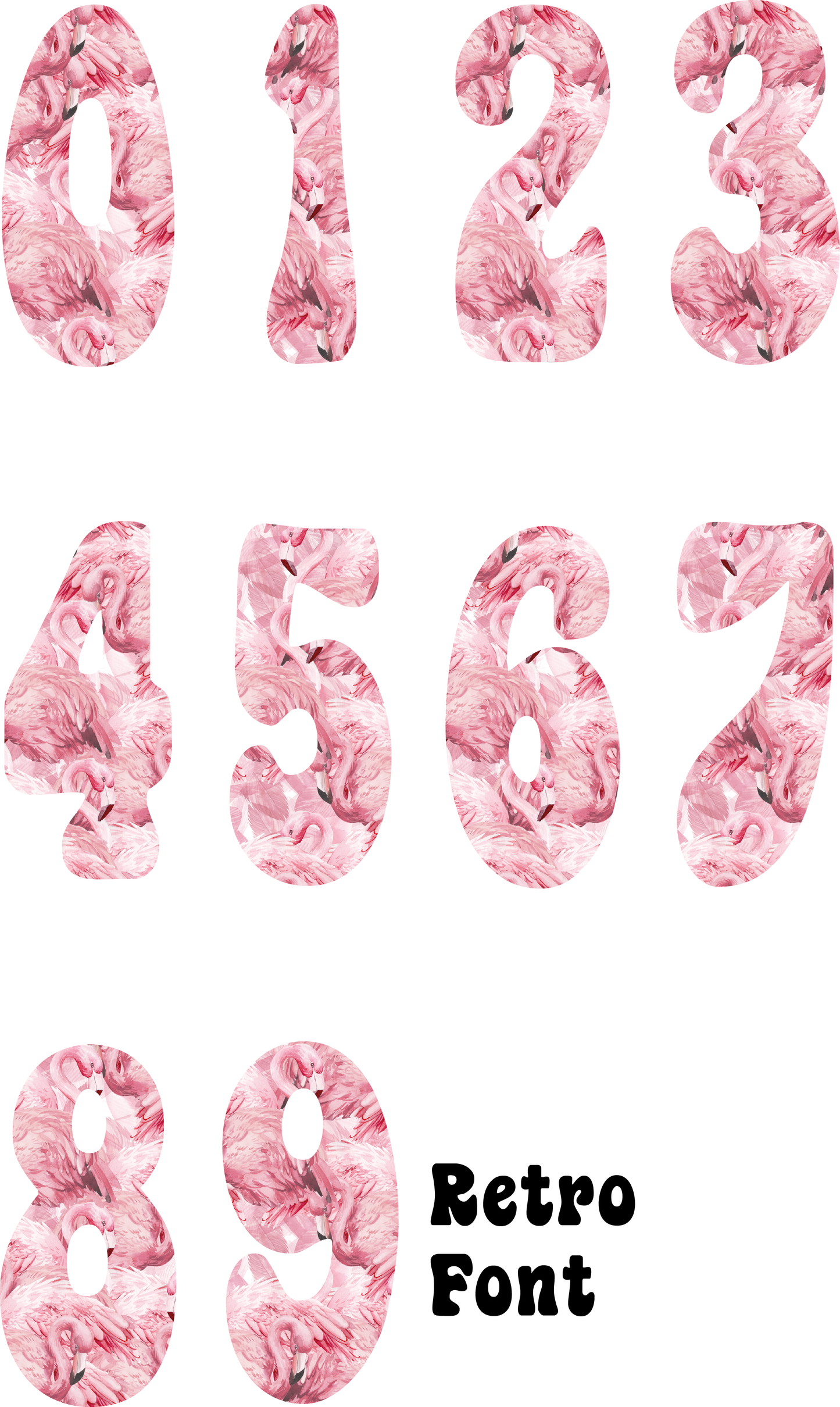 Layered Flamingo Number Decal