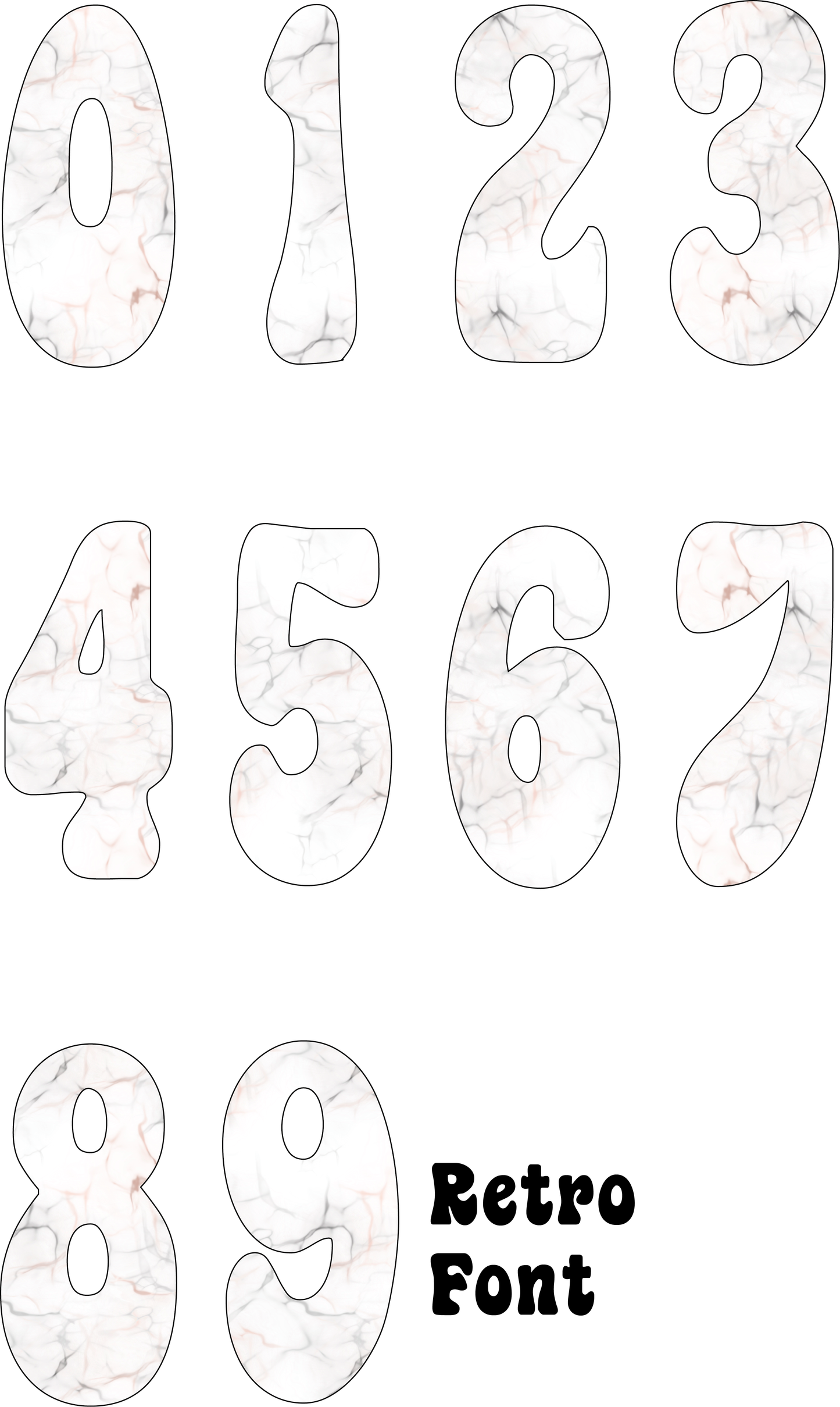 Muted Marble Number Decal