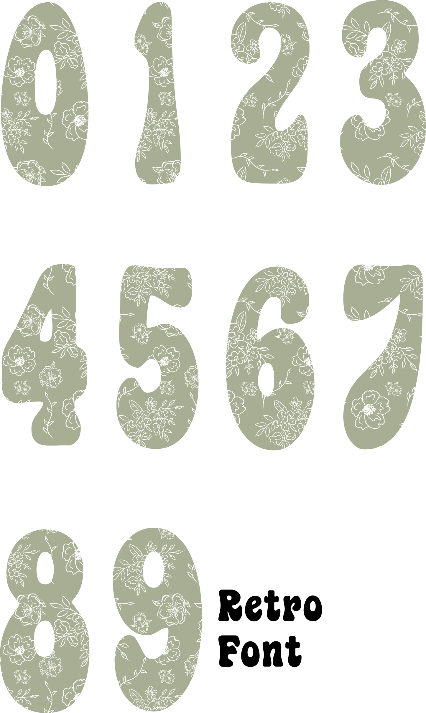 Petal Line Drawing Sage Number Decal