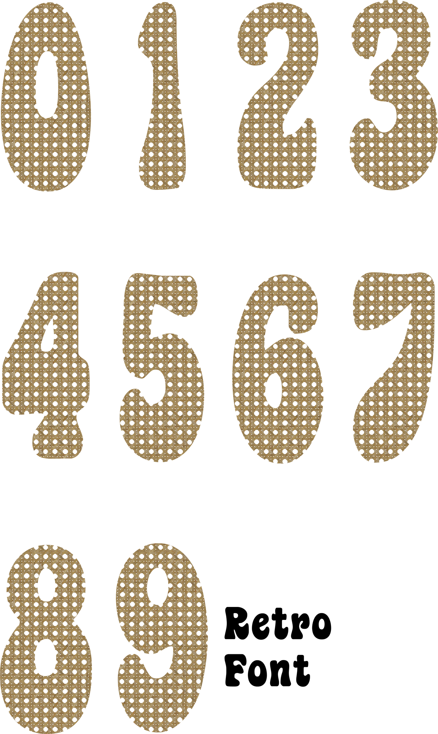 Rattan Light (White Background) Number Decal