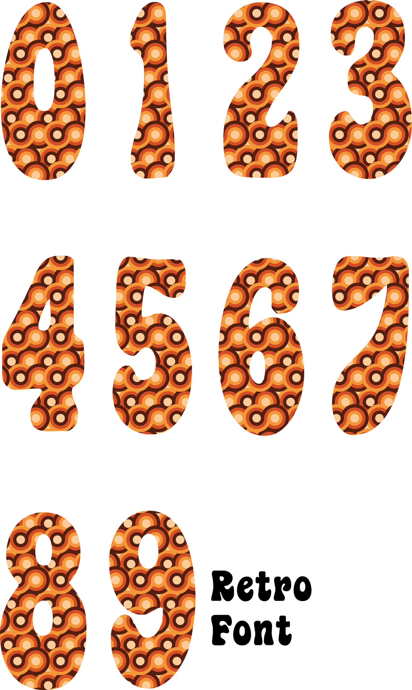 Retro Circles Number Decal