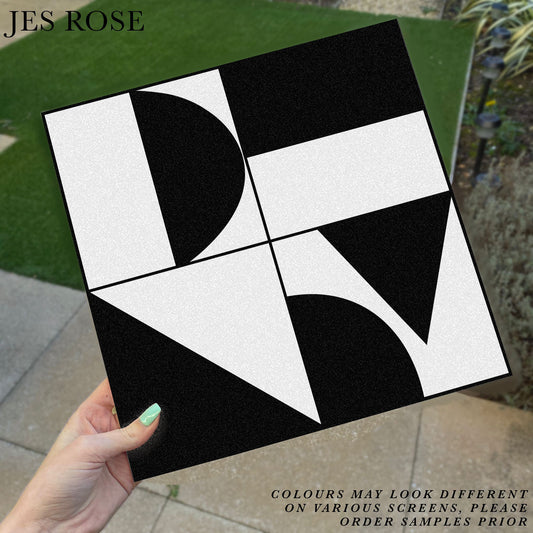 Abstract Geometric Black Premium Peel & Stick Tiles