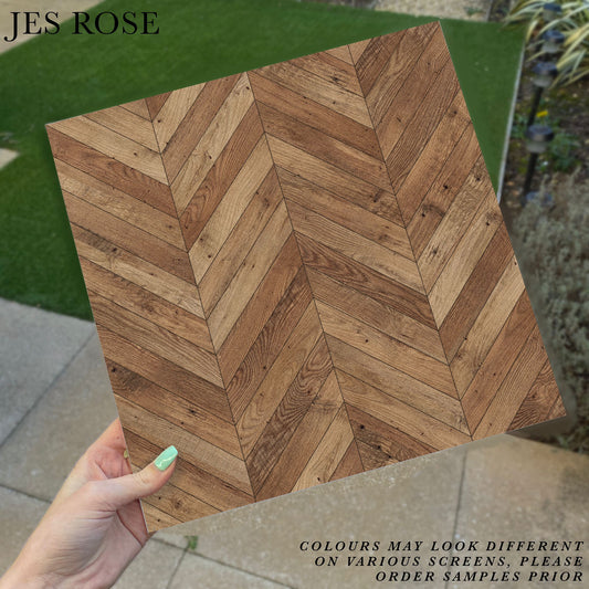 Wood Chevron Premium Peel & Stick Tiles